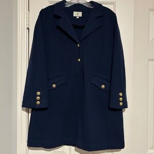 Tuckernuck Navy Mini Dress with Gold-Tone Buttons